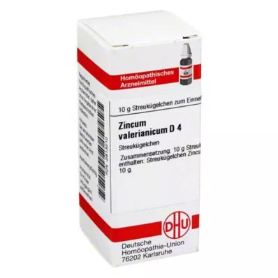 ZINCUM VALERIANICUM D 4 globuli, 10 g