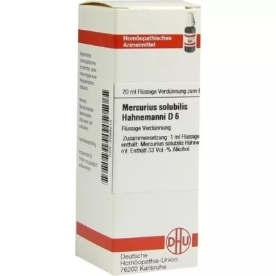 MERCURIUS SOLUBILIS Hahnemanni D 6 Diluizione, 20 ml
