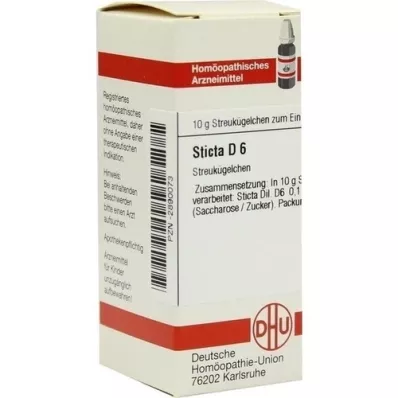 STICTA D 6 globuli, 10 g