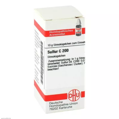 SULFUR C 200 globuli, 10 g