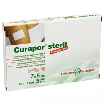 CURAPOR Medicazione sterile trasparente 5x7 cm, 5 pz CURAPOR Medicazione sterile trasparente 5x7 cm, 5 pz