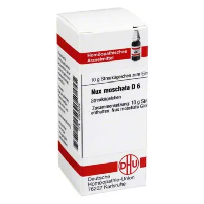NUX MOSCHATA D 6 globuli, 10 g NUX MOSCHATA D 6 globuli, 10 g