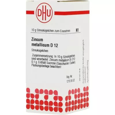 ZINCUM METALLICUM D 12 globuli, 10 g