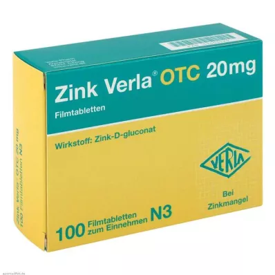 ZINK VERLA OTC 20 mg compresse rivestite con film, 100 pz