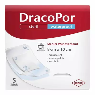 DRACOPOR medicazione impermeabile per ferite 8x10 cm sterile, 5 pz DRACOPOR medicazione impermeabile per ferite 8x10 cm sterile, 5 pz