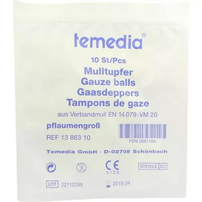MULLTUPFER prugne sterili, 10 pz MULLTUPFER prugne sterili, 10 pz