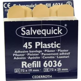 SALVEQUICK Strisce di gesso impermeabile Refill 6036, 45 pz