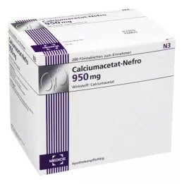 CALCIUMACETAT NEFRO 950 mg compresse rivestite con film, 200 pz