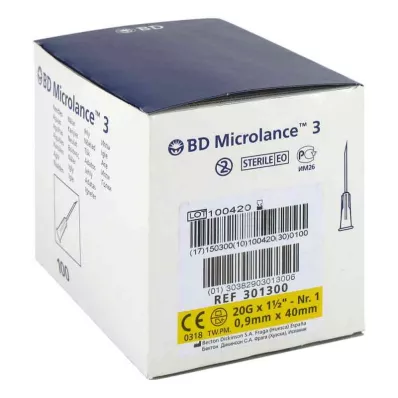 BD MICROLANCE Cannula 20 G 1 1/2 0,9x40 mm, 100 pz