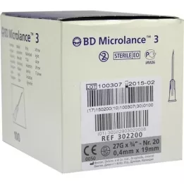 BD MICROLANCE Cannula 27 G 3/4 0,4x19 mm, 100 pz