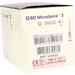 BD MICROLANCE Cannula 18 G 1 1/2 40 mm trans., 100 pz