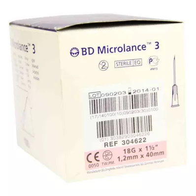 BD MICROLANCE Cannula 18 G 1 1/2 40 mm trans., 100 pz