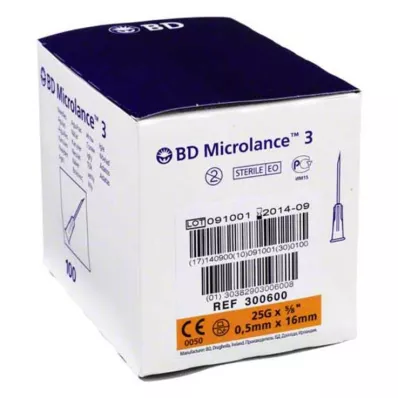 BD MICROLANCE Cannula 25 G 5/8 0,5x16 mm, 100 pz