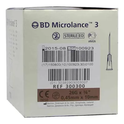 BD MICROLANCE Cannula 26 G 3/8 0,45x10 mm, 100 pz