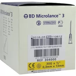 BD MICROLANCE Cannula 30 G 1/2 0,29x13 mm, 100 pz