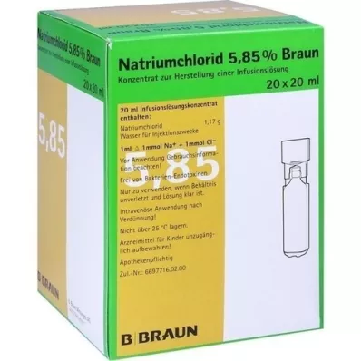 NATRIUMCHLORID 5,85% marrone MPC Soluzione per infusione, 20X20 ml