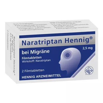 Naratriptan Hennig per lemicrania 2,5 mg compresse rivestite con film, 2 pz Naratriptan Hennig per lemicrania 2,5 mg compresse rivestite con film, 2 pz