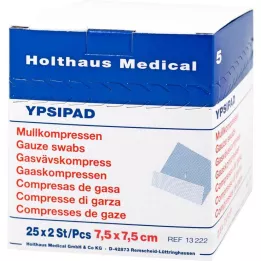 MULLKOMPRESSEN Ypsipad 7,5x7,5 cm sterile 8x, 25X2 pz