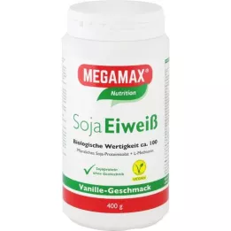 MEGAMAX Proteine di soia in polvere alla vaniglia, 400 g