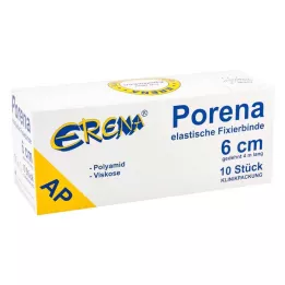 PORENA Benda di garza elastica da 6 cm bianca senza involucro, 10 pz