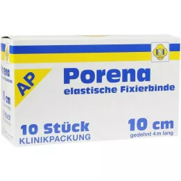 PORENA Benda di garza elastica da 10 cm bianca senza involucro, 10 pz