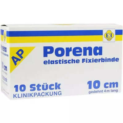 PORENA Benda di garza elastica da 10 cm bianca senza involucro, 10 pz PORENA Benda di garza elastica da 10 cm bianca senza involucro, 10 pz