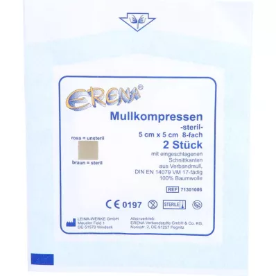 ERENA Impacco di garza, 5x5 cm, sterile, 8x5, 5X2 pz