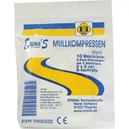 ERENA Impacco di garza, 5x5 cm, sterile, 8x5, 5X2 pz