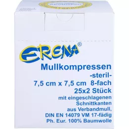 ERENA Garza compressa 7,5x7,5 cm sterile 8x, 25X2 pz