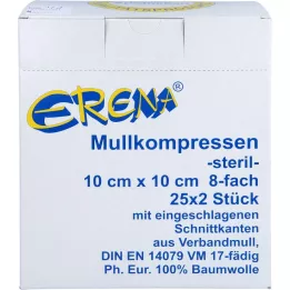 ERENA Garza compressa 10x10 cm sterile 8x, 25X2 pz