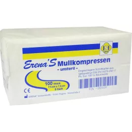 ERENA Garza compressa 7,5x7,5 cm non sterile 8x, 100 pz