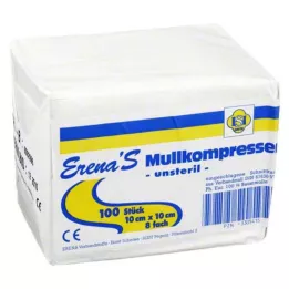 ERENA Garza compressa 10x10 cm non sterile 8x, 100 pz