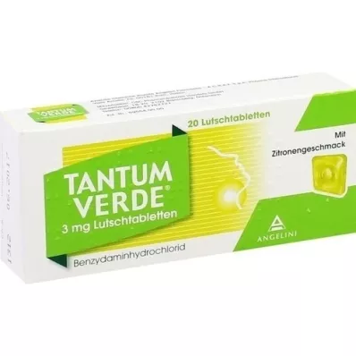 TANTUM VERDE 3 mg in pastiglie al gusto di limone, 20 pezzi