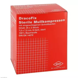 DRACOFIX PEEL Compresse 7,5x7,5 cm sterili 8x, 25X2 pz