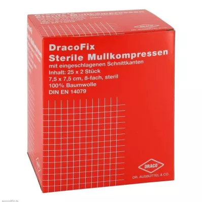 DRACOFIX PEEL Compresse 7,5x7,5 cm sterili 8x, 25X2 pz DRACOFIX PEEL Compresse 7,5x7,5 cm sterili 8x, 25X2 pz