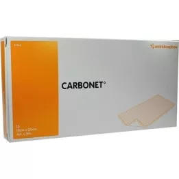CARBONET Medicazione per ferite assorbente gli odori 10x20 cm con carbone attivo, 10 pz