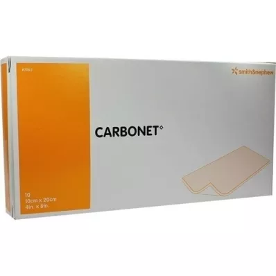 CARBONET Medicazione per ferite assorbente gli odori 10x20 cm con carbone attivo, 10 pz