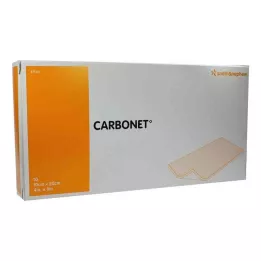 CARBONET Medicazione per ferite assorbente gli odori 10x20 cm con carbone attivo, 10 pz