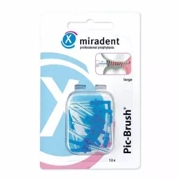 MIRADENT Interd.Pic-Brush spazzola di ricambio grande blu, 12 pz
