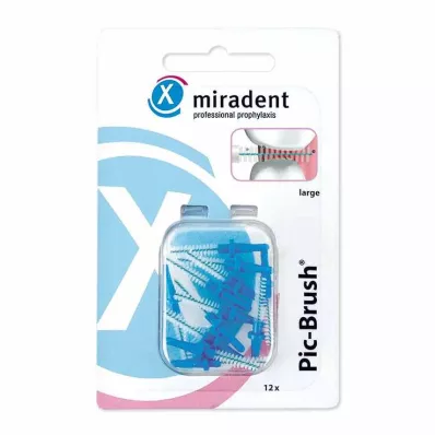 MIRADENT Interd.Pic-Brush spazzola di ricambio grande blu, 12 pz
