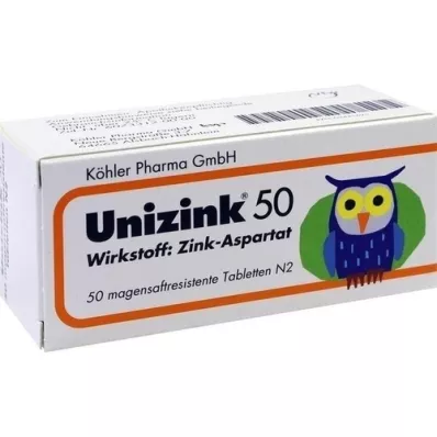 UNIZINK 50 compresse rivestite con enterici, 50 pezzi