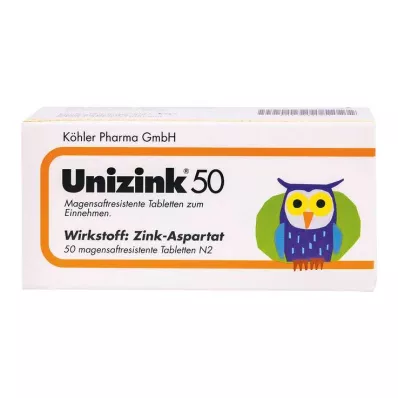 UNIZINK 50 compresse rivestite con enterici, 50 pezzi