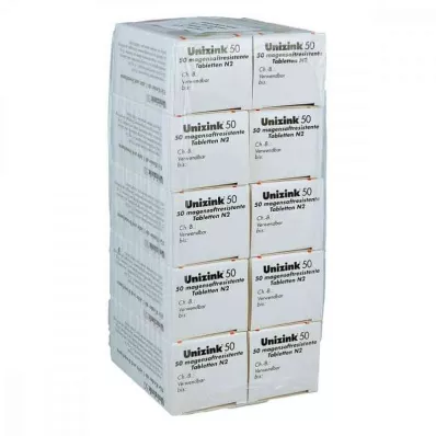 UNIZINK 50 compresse rivestite con enterici, 10X50 pz UNIZINK 50 compresse rivestite con enterici, 10X50 pz