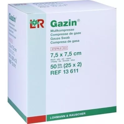 GAZIN Garza comp.7,5x7,5 cm sterile 8x, 25X2 pz