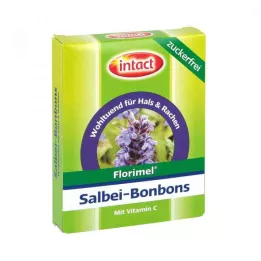 FLORIMEL Caramelle alla salvia con vitamina C senza zucchero, 40 g