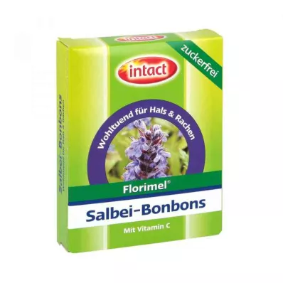 FLORIMEL Caramelle alla salvia con vitamina C senza zucchero, 40 g