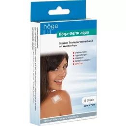 HÖGA-DERM aqua ste.Transp.Dressing.with.Wound.Res.5x7 cm, 5 pz