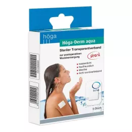 HÖGA-DERM aqua ste.Transp.Dressing.with.Wound.Res.5x7 cm, 5 pz