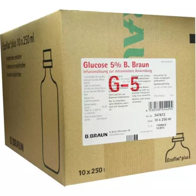 Glucosio 5% B.Braun Ecoflac P, 10X250 ml Glucosio 5% B.Braun Ecoflac P, 10X250 ml