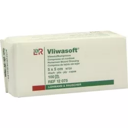 VLIWASOFT Compresse in tessuto non tessuto 5x5 cm non sterili da 4 l., 100 pz